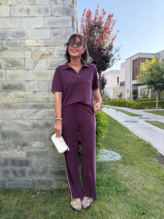 Patlıcan Moru Modal Eşofman Takımı