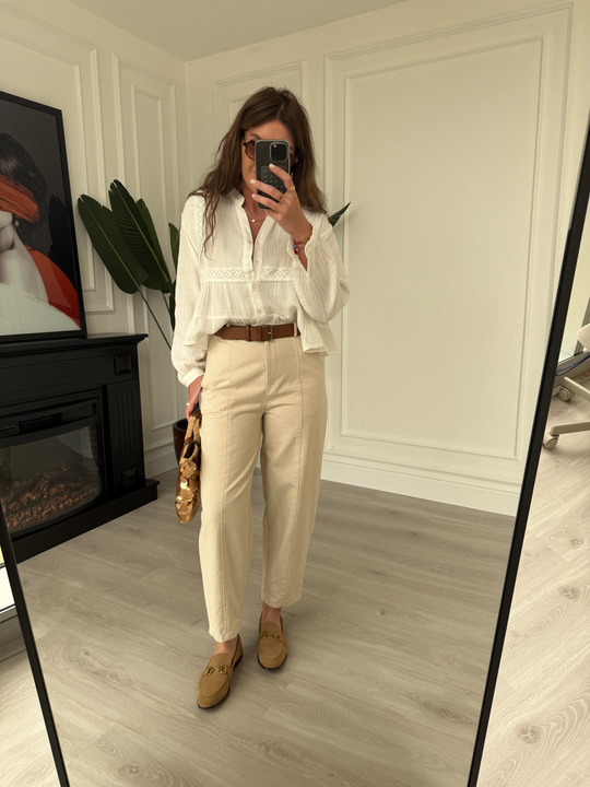 Acı Kahve Kemerli, Arkası Lastikli Bej Binici Model Pantolon