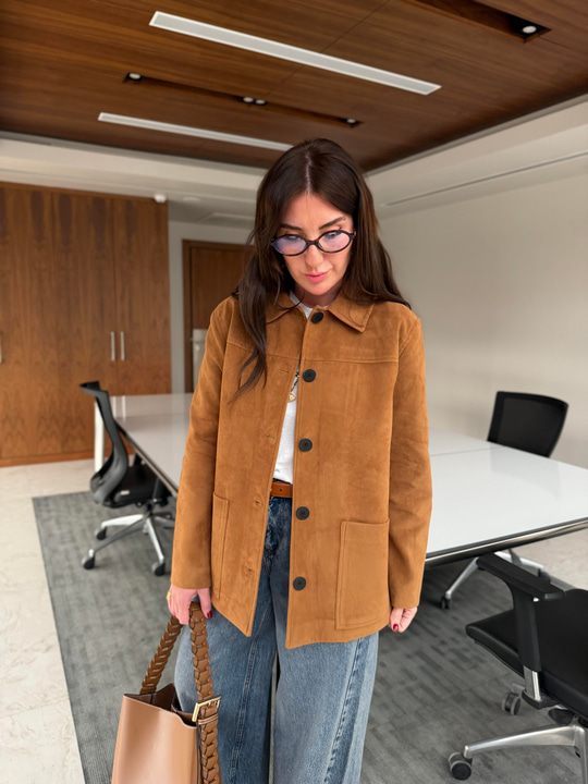 Orijinal Model , Premium Kalitede , Camel Süet Ceket