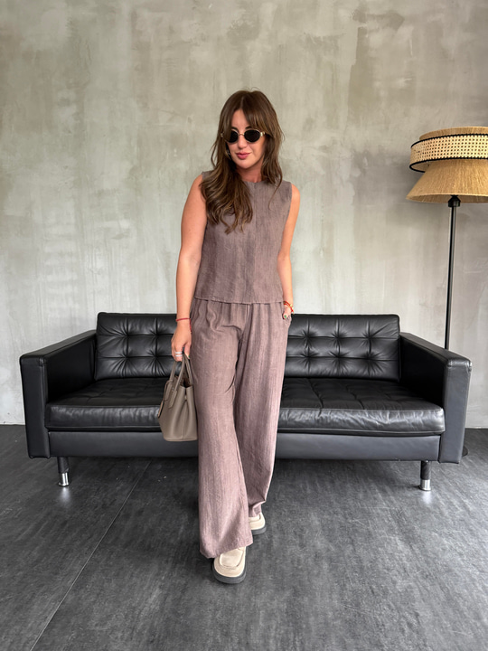 Orijinal Marka , Gizli Düğmeli , Beli Lastikli , Vizon Takım