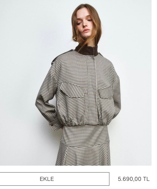 Orijinal Model , Premium , Ekoseli Bomber Ceket