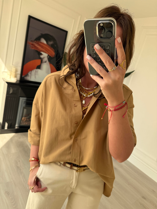 %100 Koton , Camel Premium Gömlek