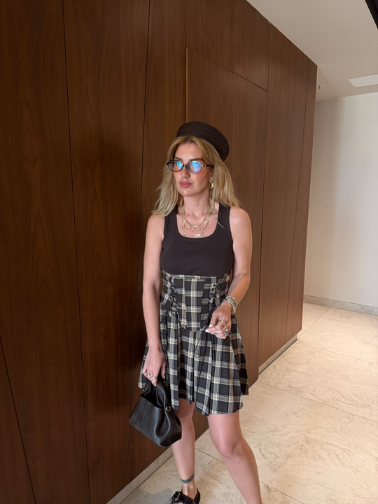 Orijinal Model , Korsajlı Bluz & Şortlu Etek Takım