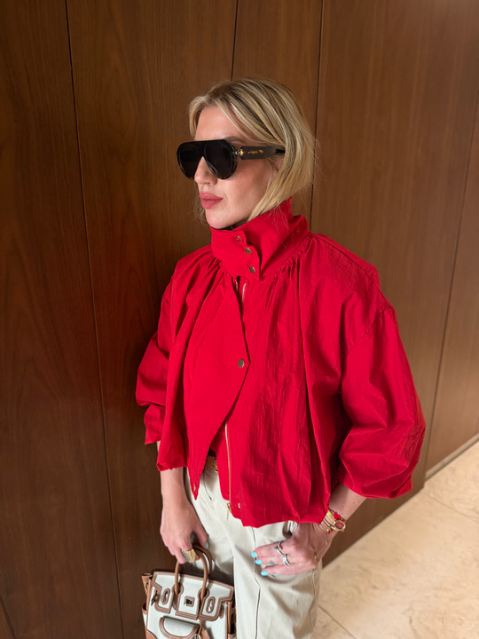 Orijinal Model , Dik Yaka , Kırmızı Yağmurluk