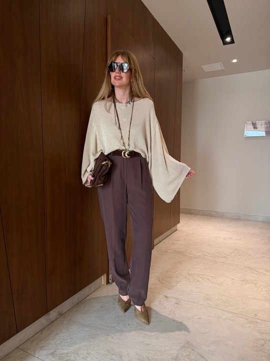 Orijinal Model , Süet Kemerli , Acıkahve , Tok Tencel Pantolon