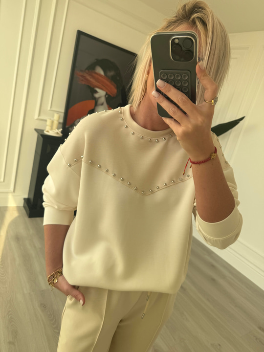 Orijinal Marka , Bej & Ekru Mix , Modal Sweatshirt