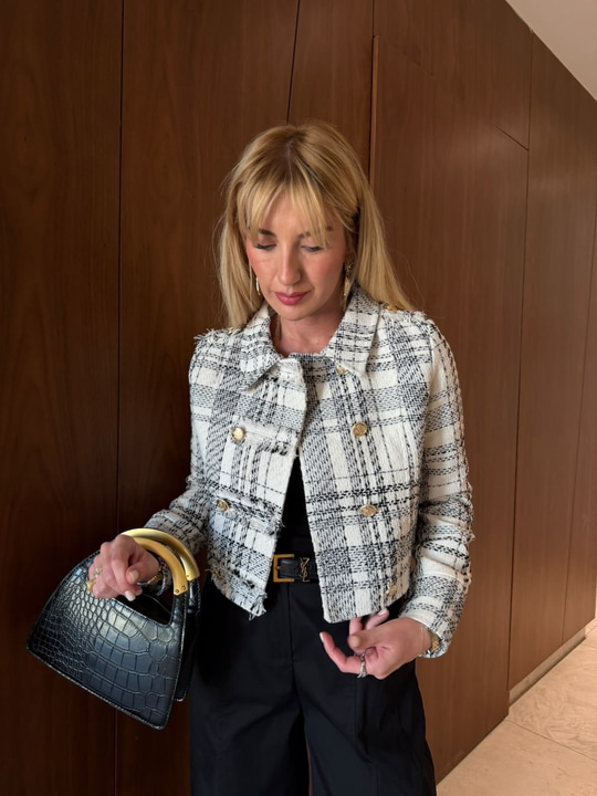 Gold Düğmeli , Beyaz , Premium Tüvit Ceket
