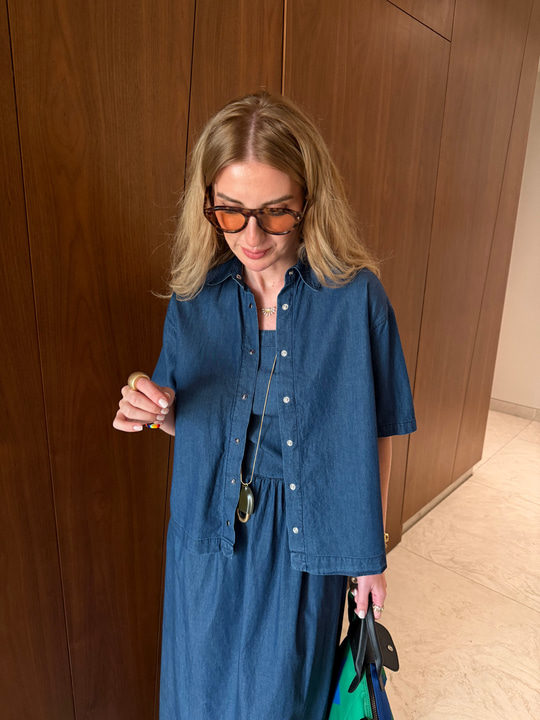 Gömlek & Askılı Elbise , Tencel Jean Takım