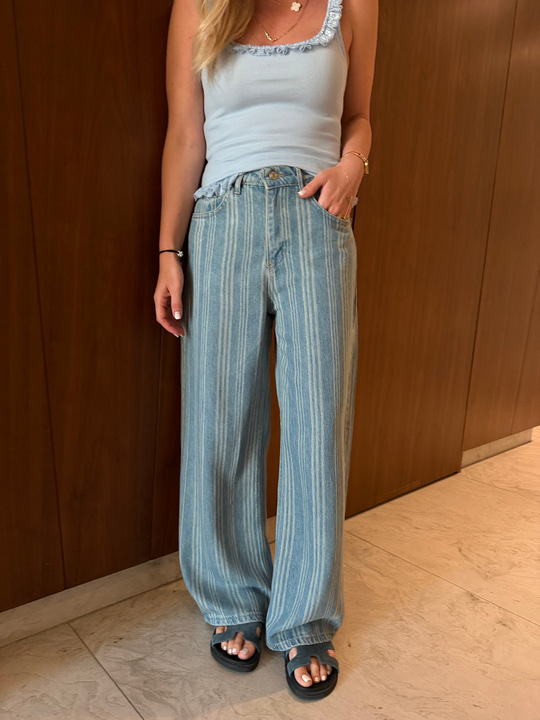 Çizgili Mavi , Yumuşacık Tencel , Jean Pantolon