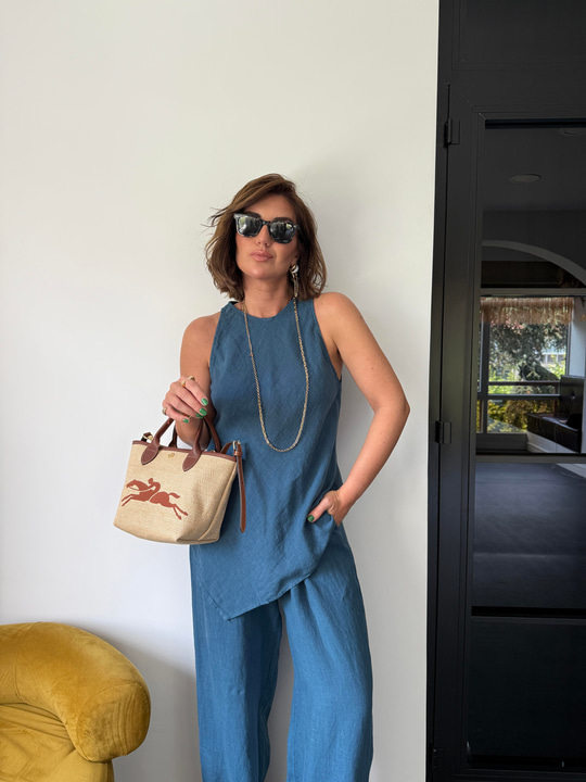 %100 Cotton , İndigo , Premium , Keten Takım