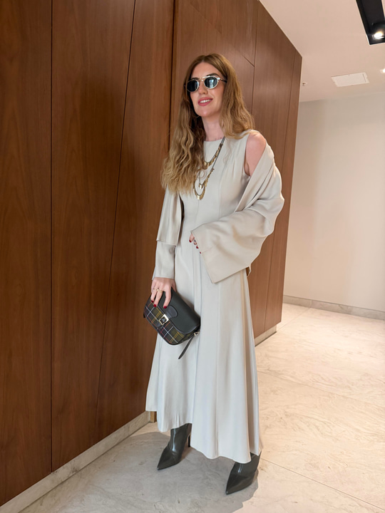 Elbise & Ceket , Bej Tencel Takım