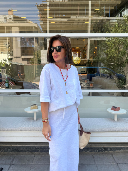 Orijinal Model, Ekru Keten Etek & Bluz Takım