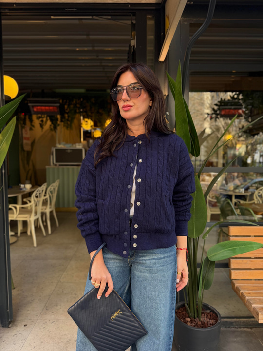 Orijinal Model , Saç Örügülü , Premium Yün , Lacivert Ceket