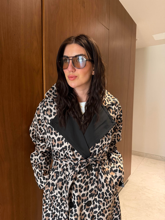 Leopar Desenli , Premium Trençkot