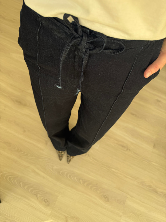 Beli Lastikli , Lacivert , Premium Palazzo Jean