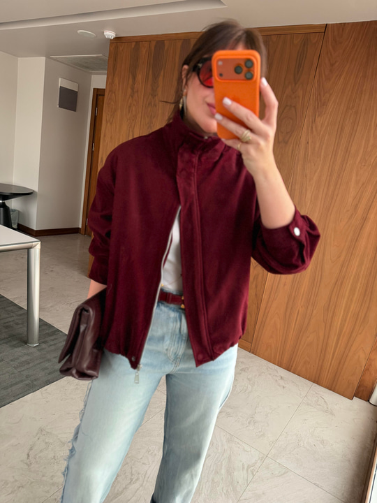 Premium, Bordo Süet Ceket