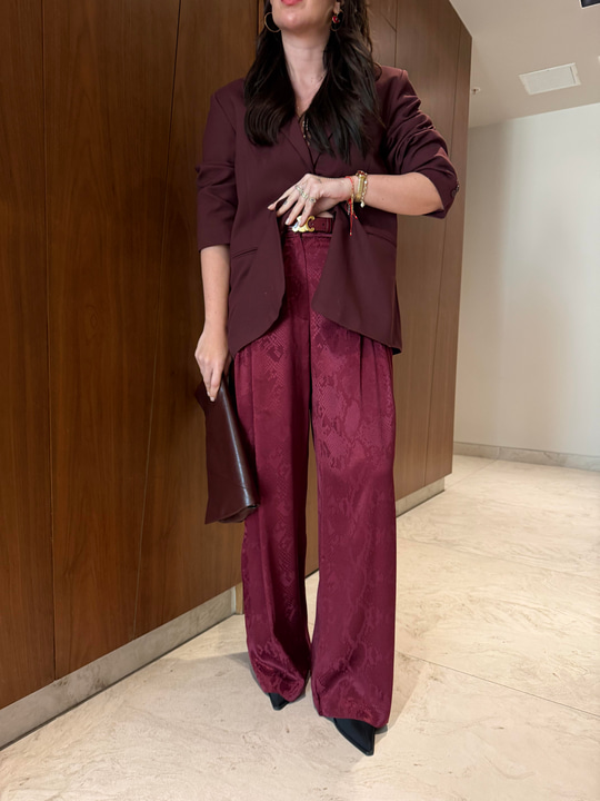 Crocodile Desenli , Bordo Mat Saten Pantolon
