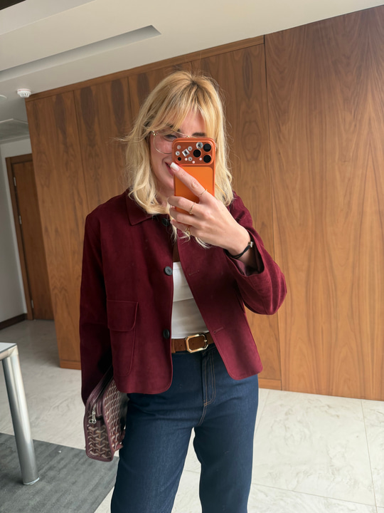 Bordo Premium Süet Ceket