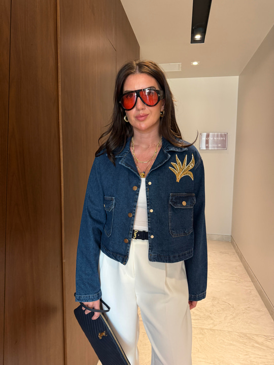 Orijinal Model , Önü Taş Detaylı , Jean Ceket