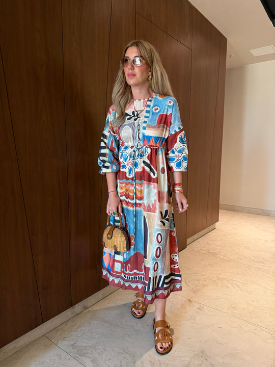 Orijinal Model , Renkli İthal Elbise