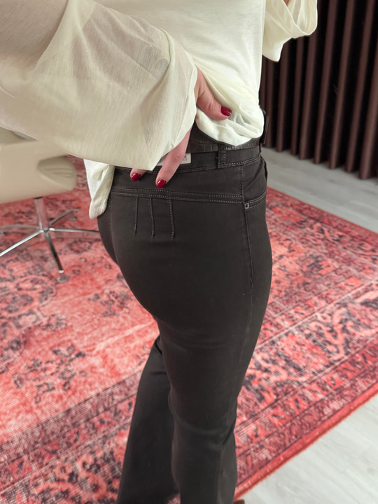 Push-up Etkili , Likralı , Acıkahve İspanyol Paça Jean