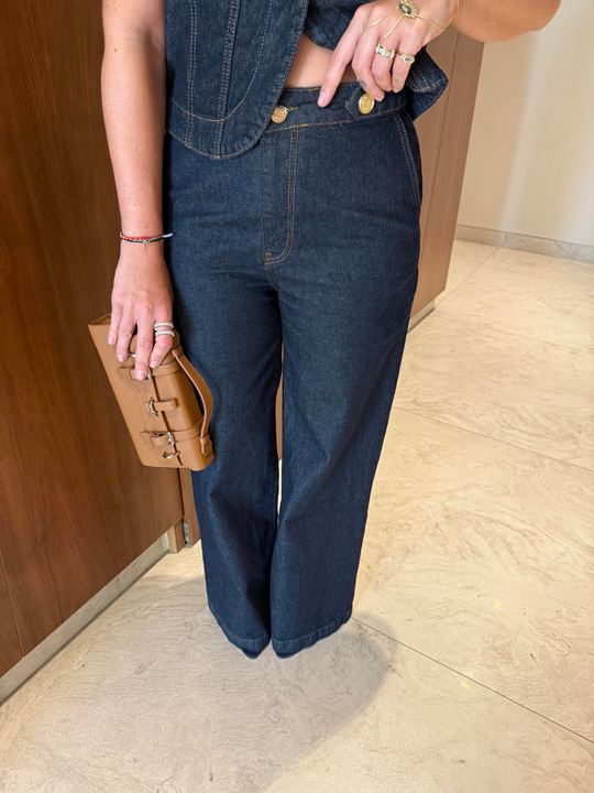 Gold Düğmeli , Premium Palazzo Jean