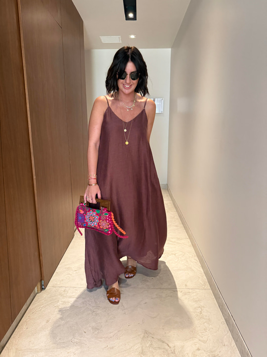 Orijinal Model , Premium Keten , Askılı Elbise 