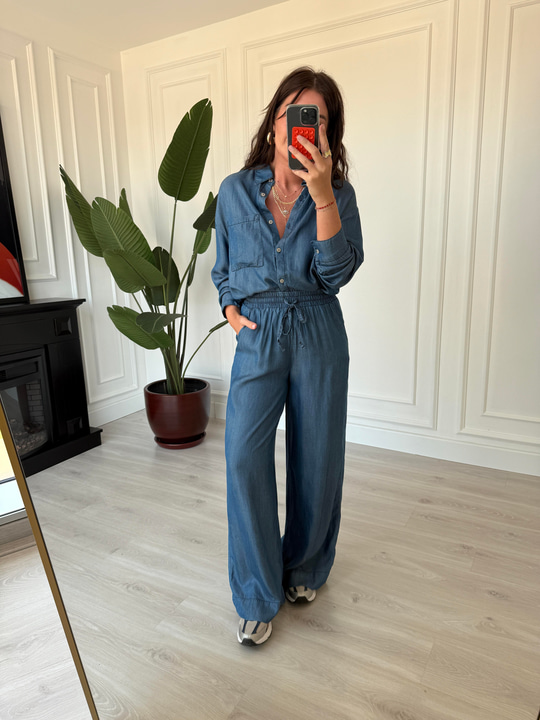 Premium Tencel , Gömlek & Pantolon Takım