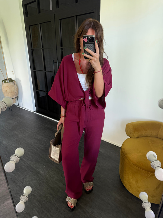%100 Coton , Vişne Çürüğü , Önden Bağlamalı , Beli Lastikli , Müslim Takım