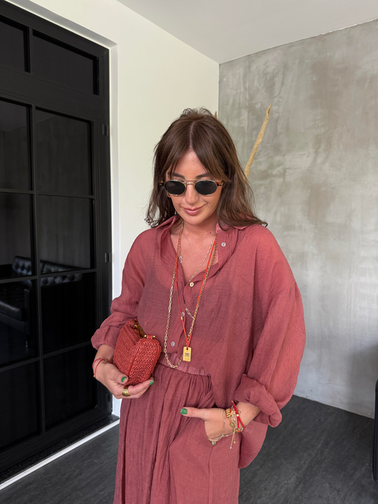 Premium , Gül Kurusu , Gömlek Etek Takım