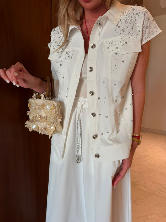 Orijinal Model , Taş İşlemeli , Premium Gömlek & Etek Poplin Takım