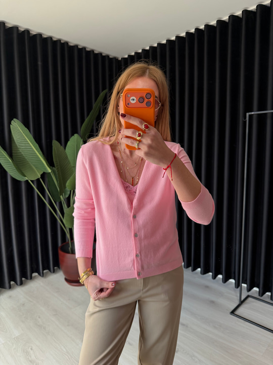 Dantel Bluzlu , Pembe Merserize Takım