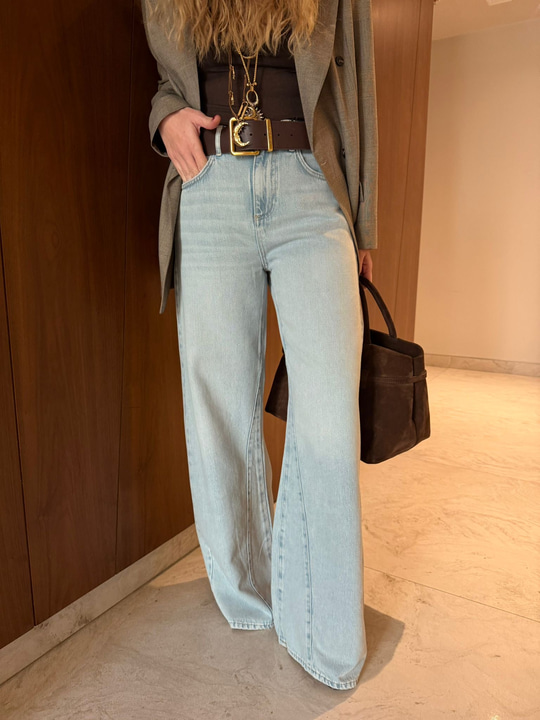 Orijinal Marka , Buz Mavisi , Paça Detaylı , Tencel Jean