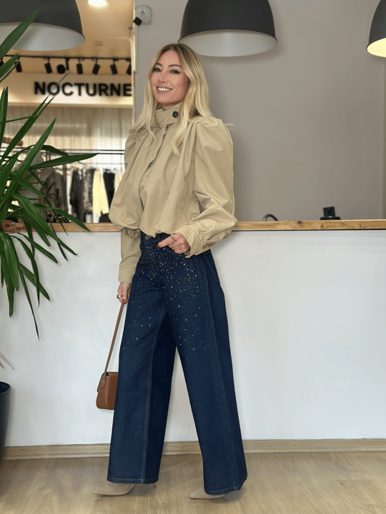 Taşlı Berlin Denim Pantolon Askı0029