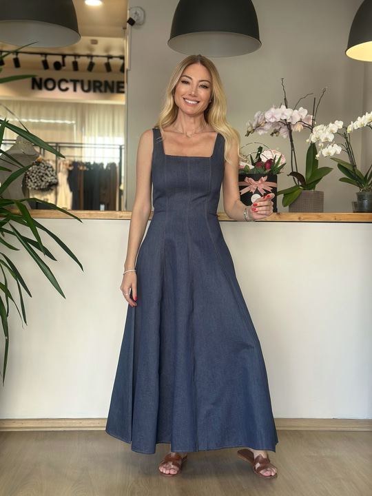 Volanlı Denim Amalfi Elbise Askı00132