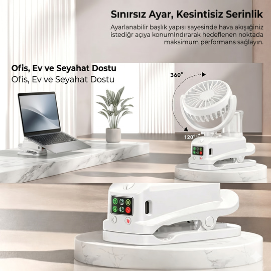 Taşınabilir Mini Masaüstü Vantilatör Şarjlı El Fanı