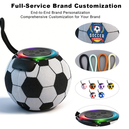 Futbol Topu Tasarımlı RGB Işıklı Taşınabilir Bluetooth Hoparlör