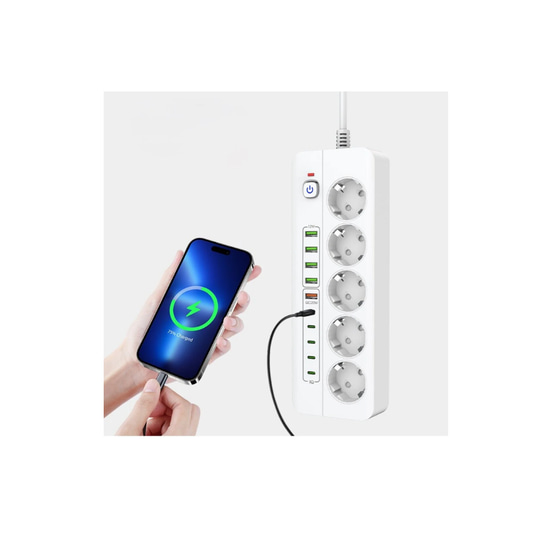  Akım Korumalı Çoklu Priz – USB Girişli, Anahtarlı, Yüksek Güvenlikli Elektrik Prizi