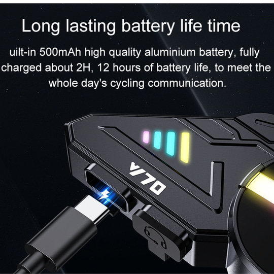 Y70 Motosiklet Kask 5.3, IPX5 Suya Dayanıklı İntercom ,HD Mikrofonlu Kablosuz Kask Kulaklığı