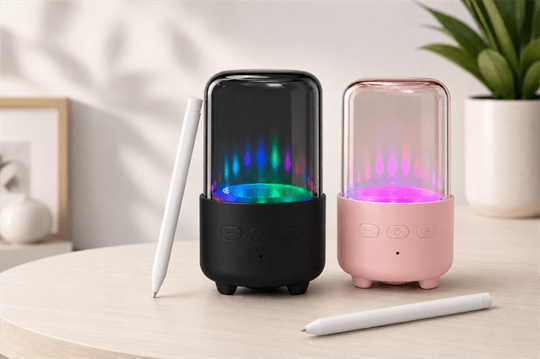1200mAh Bataryalı RGB Işıklı Bluetooth 5.0 TWS Taşınabilir Kablosuz Hoparlör