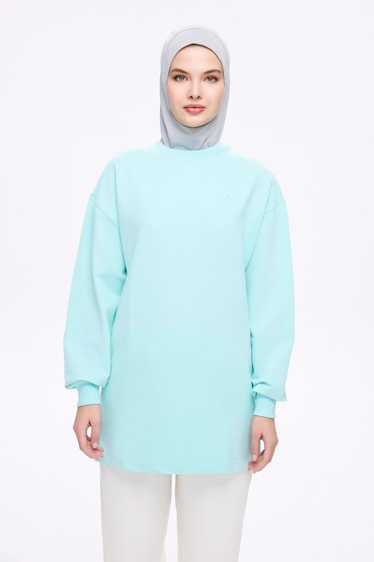 Haşema Yumuşak Dokulu Oversize Kiremit Basic Günlük Sweatshirt ACT-22