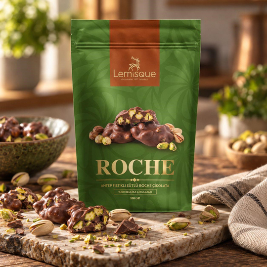 ÜRÜNLERAntep Fıstıklı Sütlü Roche Çikolata 100 gr