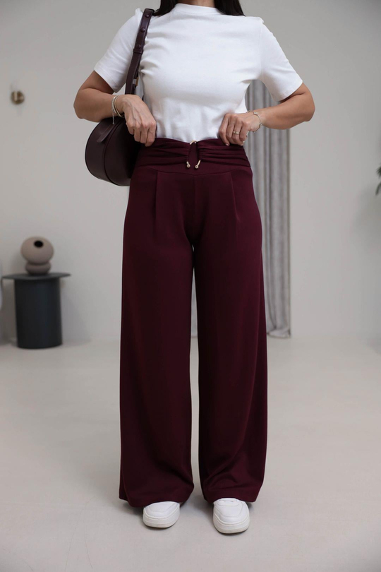 9888 Toka Detay Modal Pantolon BORDO