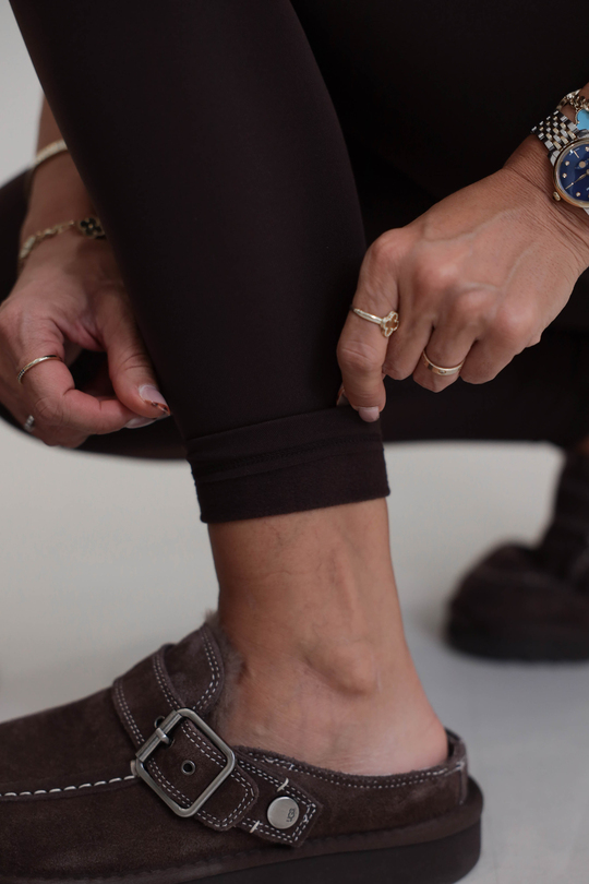 0050 Oys Model Yüksek Bel İçi Şardonlu Tayt KAHVE