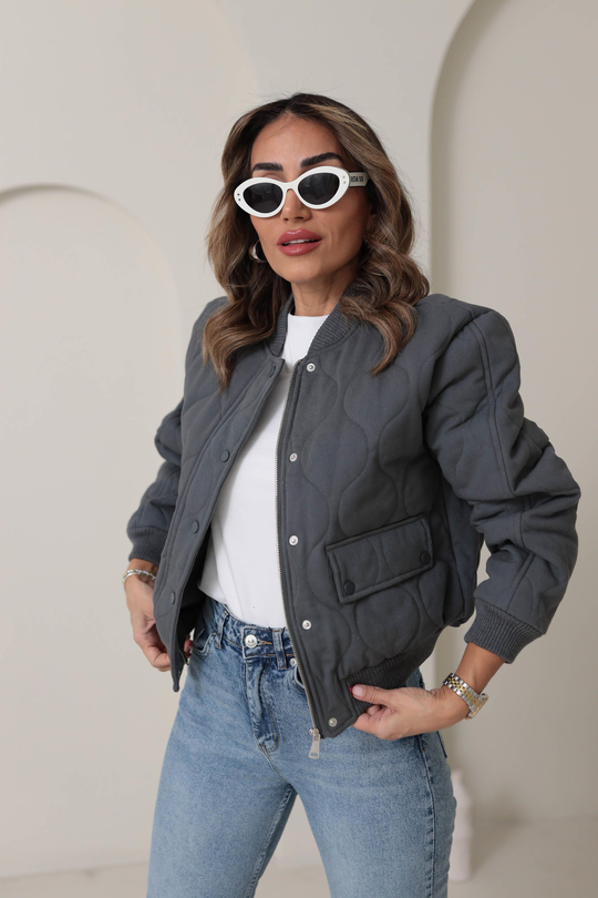 9516 Kapitone Şişme Mont ANTRASİT