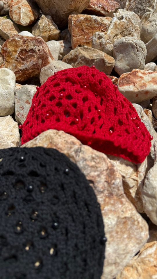 İncili Saç Aksesuarı KIRMIZI