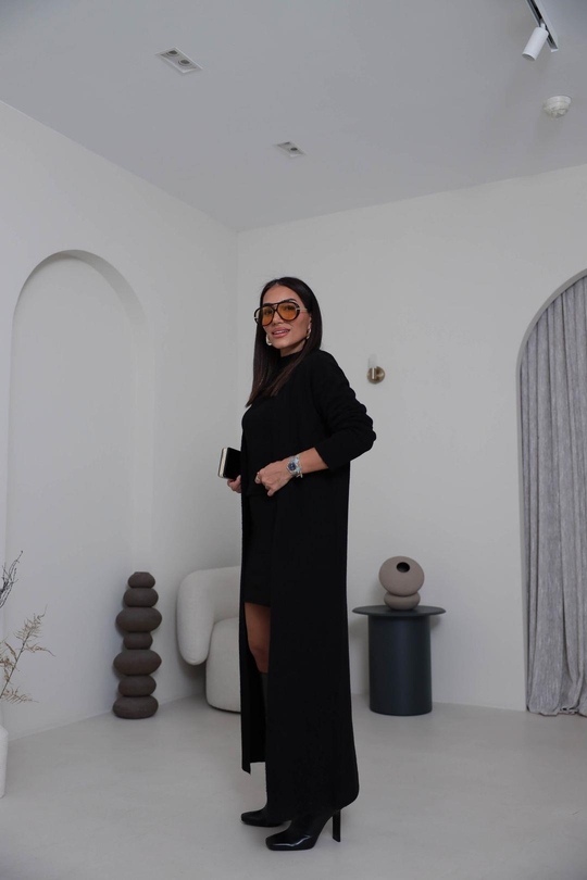 5245 Bluz Etek Hırkalı Takım SİYAH