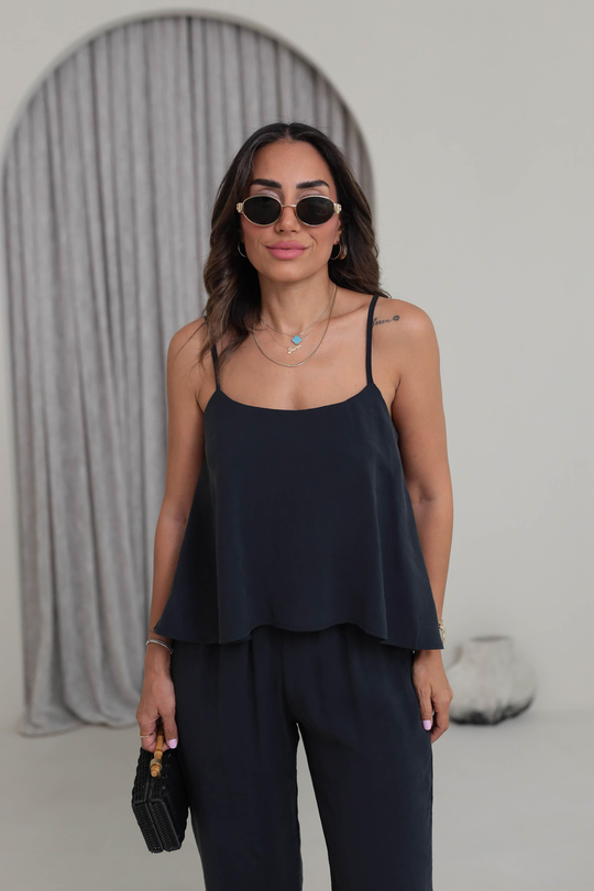 0455 İp Askılı Tencel Kumaş Takım ANTRASİT