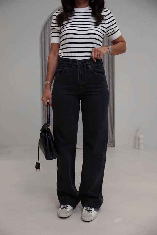 2411 Düz Paça Yüksek Bel Straight Jean ANTRASİT