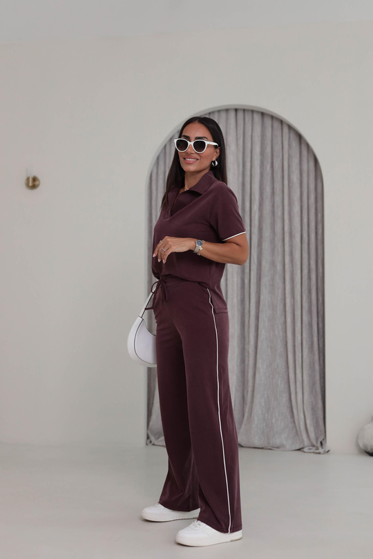 Polo Yaka Biyeli Pike Modal Takım MÜRDÜM